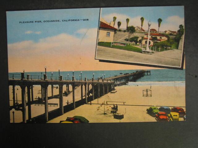 OCEANSIDE CA Pleasure Pier Old Postcard