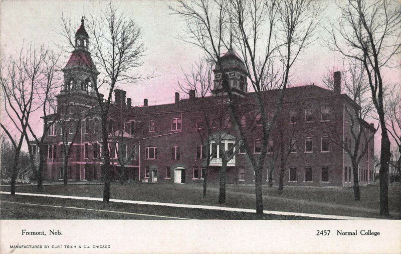 Normal College, Freemont, Nebraska, Early Postcard, Unused