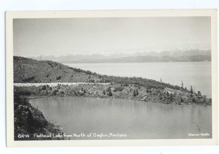 RPPC of Flathead Lake from North of Dayton Montana MT