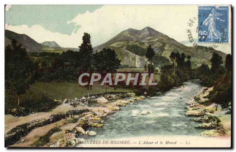 Old Postcard Bagneres De Bigorre L & # 39Adour And The Monne