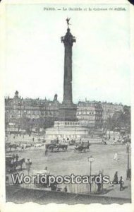 La Bastille et la Colonne de Juillet Paris, France, Carte, Unused 