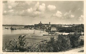 Sailing & navigation themed postcard Flensburg Murwik tugboat harbor sail boat