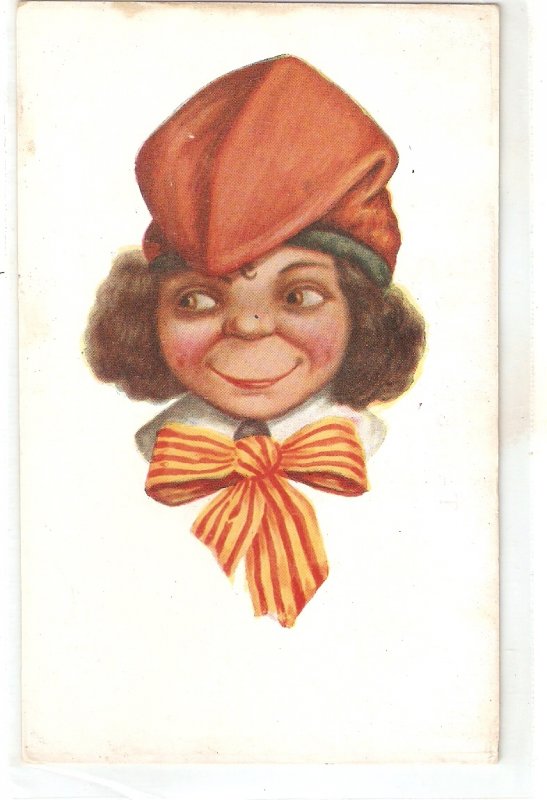 J.Ibañez. Caricatureof a Catalan girl Vintage Spanish postcard