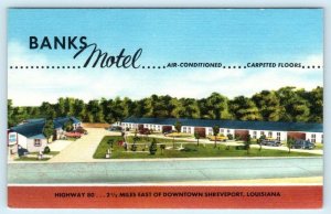 SHREVEPORT, Louisiana LA ~ Roadside BANKS MOTEL ca 1940s Linen Postcard