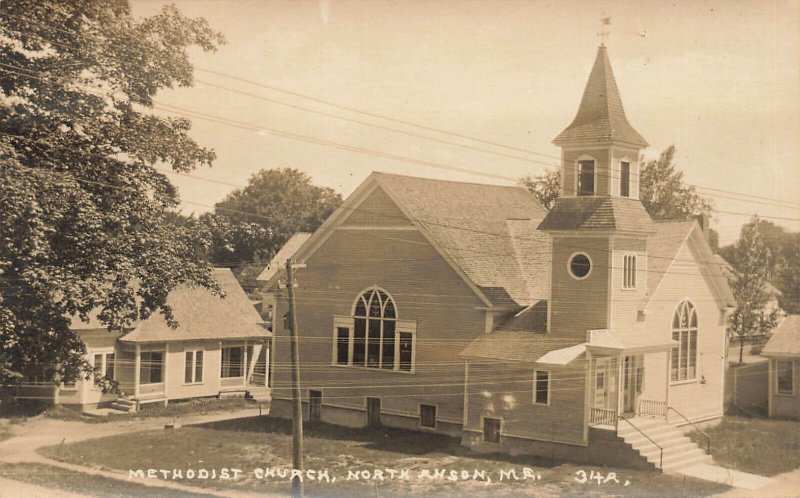 North Anson ME Stewart Methodist Church Real Photo Postcard