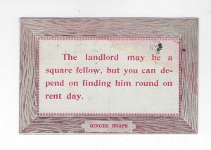 Vtg 1909 Comical Funny Landlord Ginger Snaps Postcard