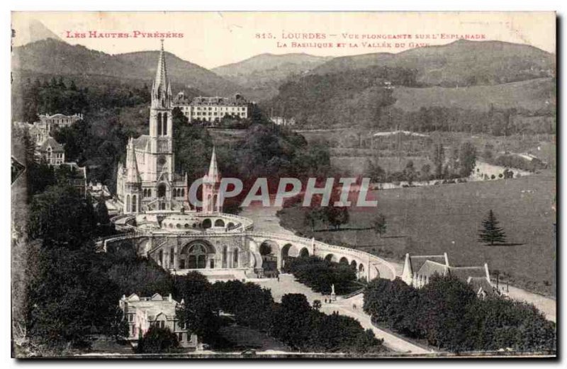 Old Postcard Lourdes View Sinking On & # 39esplanade