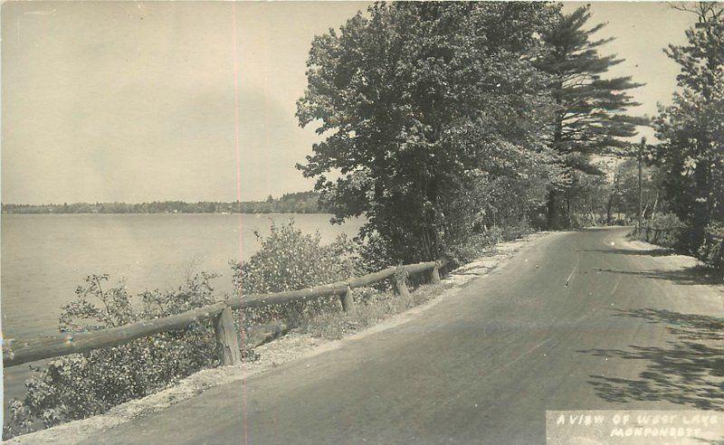 C-1910 Lake Monponsett Massachusetts RPPC Real photo postcard 650