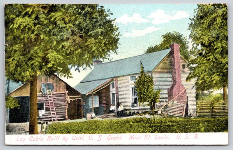 St Louis MO~General US Grant Log Cabin Hardscrabble b1856~Ladder to Roof~1907 