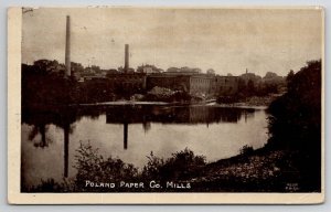 Mechanic Falls ME Poland Paper Co Mill Maine 1911 To Providence RI Postcard A40