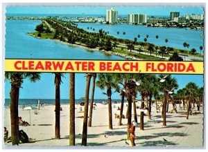 Clearwater Florida Postcard Beach Memorial Causeway Banner c1960 Vintage Antique