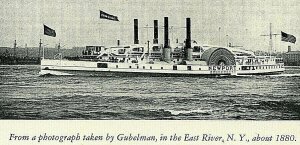 Postcard RPPC Newport  Steam Ship, Fall River Line in Wast River, NY.   S3
