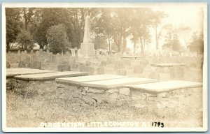 LITTLE COMPTON RI OLD CEMETERY ANTIQUE REAL PHOTO POSTCARD RPPC