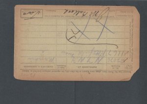 1897 Marion Ind Registered Package Receipt Postal Card