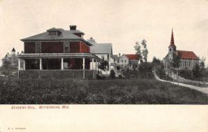 Wittenberg Wisconsin Academy Hill Street View Antique Postcard K100297