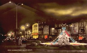 Vintage Postcard Ryde Illuminations Isle Of Wight Thunder & Clayden Bournemouth