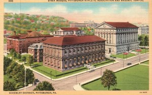 Postcard 1920's Syria Mosque Athletics Association Masonic Temple Pittsburgh PA