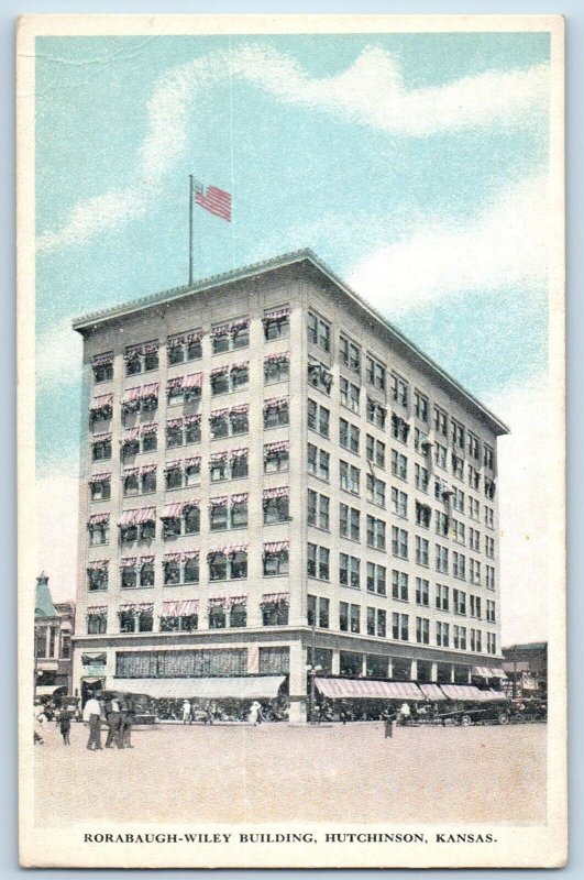 Hutchinson Kansas Postcard Rorabaugh-Wiley Building Exterior View 1920 Vintage
