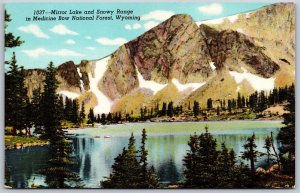 Vtg Wyoming WY Mirror Lake & Snowy Range Medicine Bow National Forest Postcard