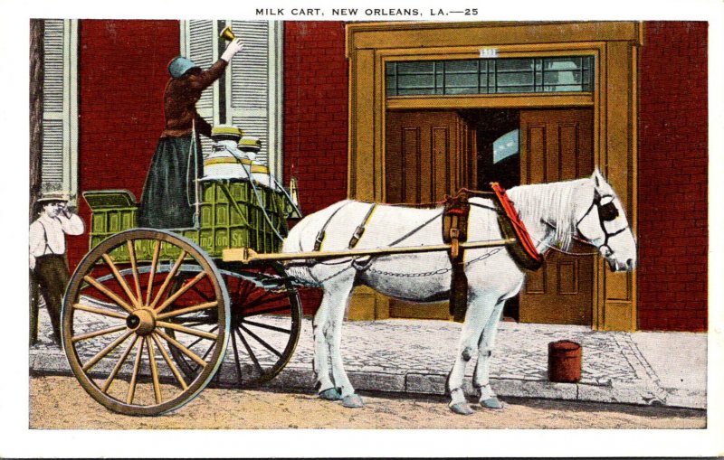 Louisiana New Orleans Horse Drawn Milk Cart
