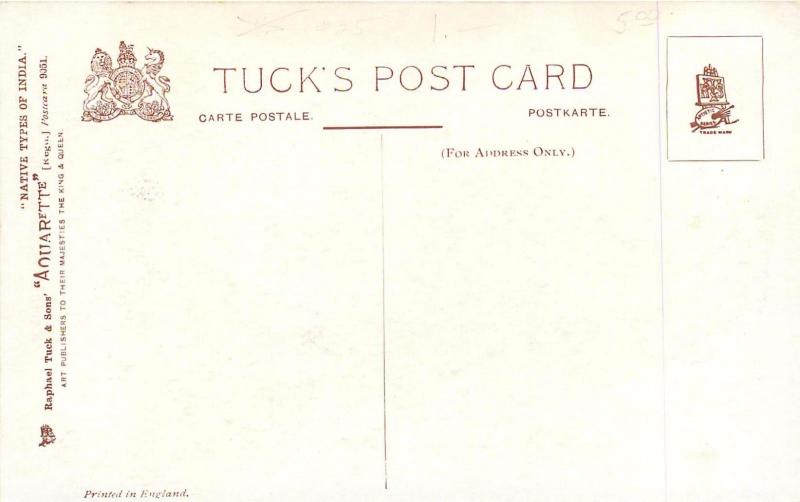 #9051. Tuck's  Native Types Of India. Postcard. Ramee (Village Matron)