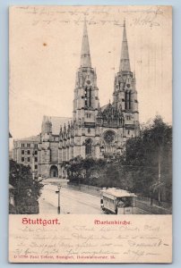 Stuttgart Baden-Württemberg Germany Postcard St. Mary's Church 1903