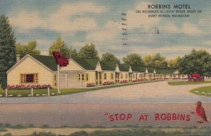 Postcard Robbins Motel Port Huron Michigan MI