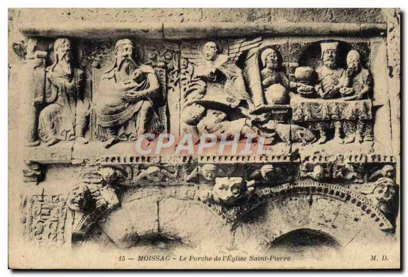 Old Postcard Moissac The Porch From I & # 39Eglise Saint Pierre