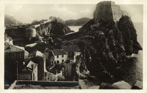 croatia, DUBROVNIK RAGUSA, Medieval Fortifications, Rocks (1920s) RPPC Postcard