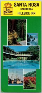 Santa Rosa California 1970s Oversize Postcard Hillside Inn Motel Swimming Pool