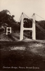 british guiana, Guyana, Demerara, Denham Bridge, Potaro (1910s) Postcard