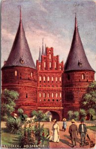 Postcard Germany Tuck 7080 Luebeck - Holstentor