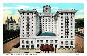 Hotel Utah Salt Lake City UT Birds Eye View WB Postcard VTG UNP Unused Vintage 
