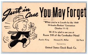 Omaha Nebraska NE Postal Card Nebraska Bankers Convention 1949 Posted