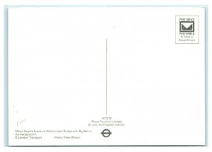 Postcard Metro-Scania Buses on Westminster Bridge Big Ben London MA7