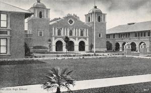 San Jose California~Senior High School~Mission Style Architecture~1914 B&W PC 