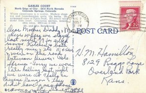 Colorado Springs Colo. Gables Court c1957 postcard