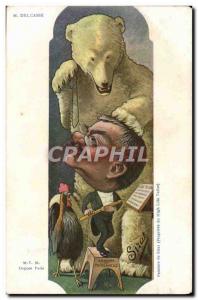 Old Postcard Political Satirical Delcasse Concer power Rooster Bear