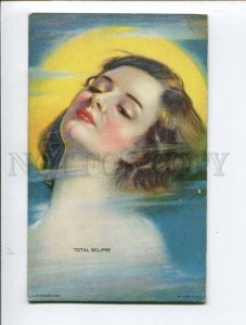 286293 MUTOSCOPE Pin-Up Girl TOTAL ECLIPSE vintage USA Card