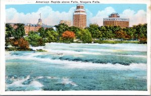 Postcard NY Niagara Falls - American Rapids above Falls