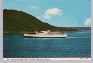 Princess Of Acadia, Ferry, Saint John, New Brunswick, 1973 Chrome Postcard