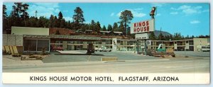 FLAGSTAFF, Arizona AZ~ Route 66 KINGS HOUSE MOTEL 1960s Roadside 3½x9 Postcard