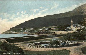 Newcastle Ireland County Down Bird's Eye View c1910 Vintage Postcard