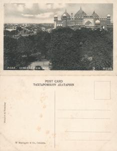 MOSQUE GENERAL VIEW AGRA INDIA ANTIQUE POSTCARD