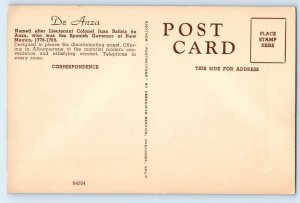 1940 Albuquerque New Mexico NM Postcard De Anza Motor Lodge East Central Avenue