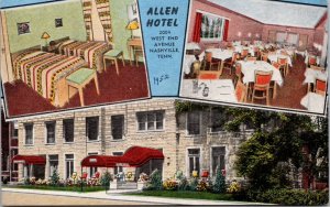 Postcard Allen Hotel in Nashville, Tennessee~135169