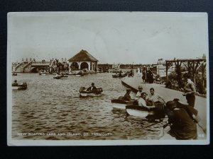 Norfolk GREAT YARMOUTH New Boating Lake & Island c1920s RP Postcard