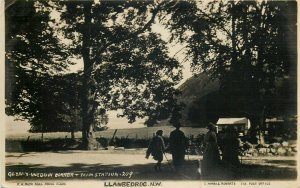 Wales Glyn - y - Wedow corner tram station Llanbedroc real photo view