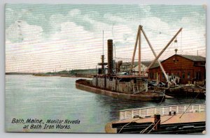 Bath Maine Monitor Nevada At Bath Iron Works Postcard F32