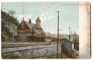 Postcard LVRR Railroad Station Easton PA